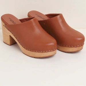 Charlotte Stone Marlo Luggage Brown/Tan clogs size 8